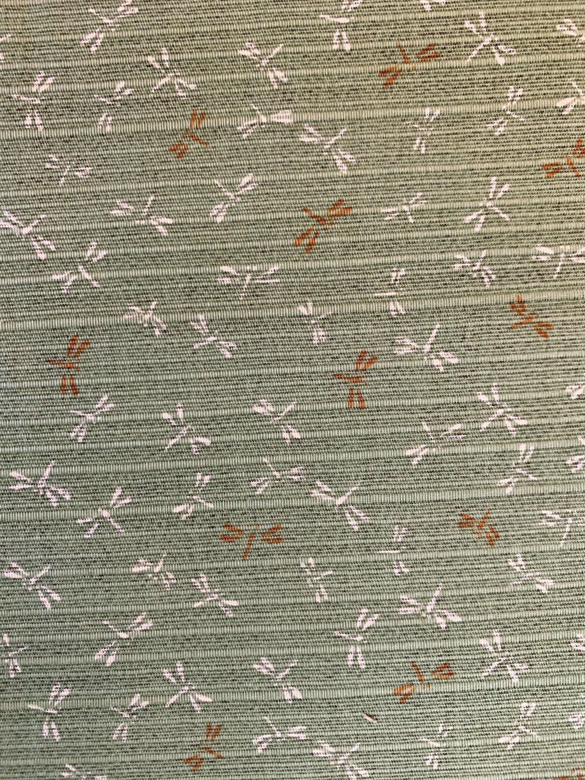 Sevenberry - Double Sided Dragonfly and Same-Komon Cotton Shantung - Green Brown