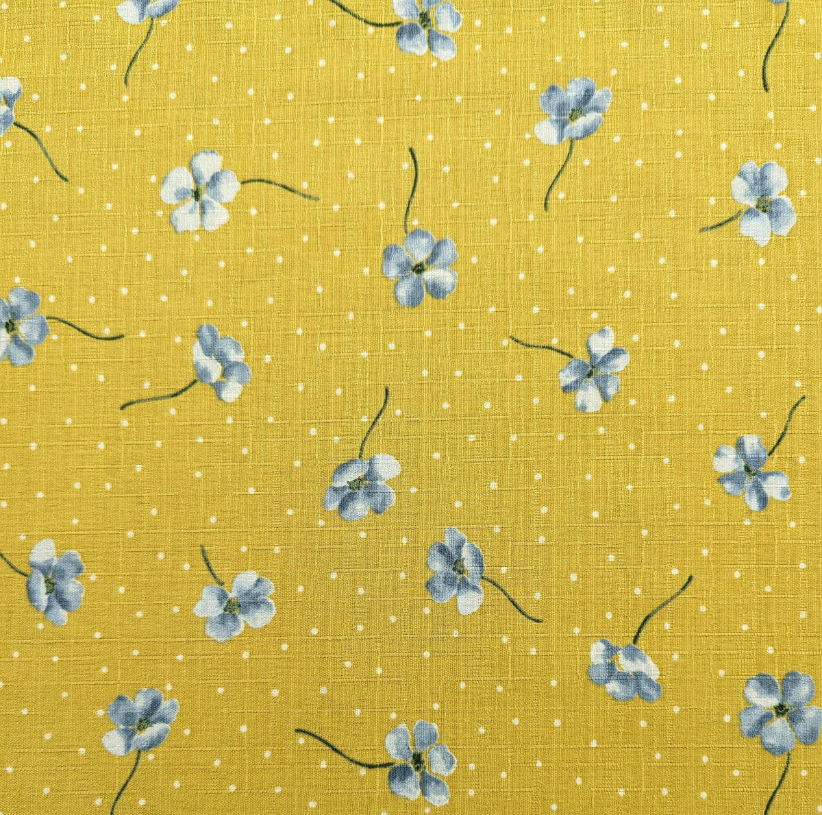 Koizumi - Polka Dotted Poppies Cotton Dobby - Yellow