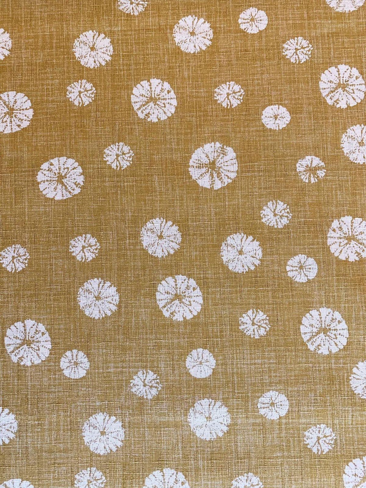 Morikiku - Shibori Sand Dollars Cotton Dobby - Mustard Yellow