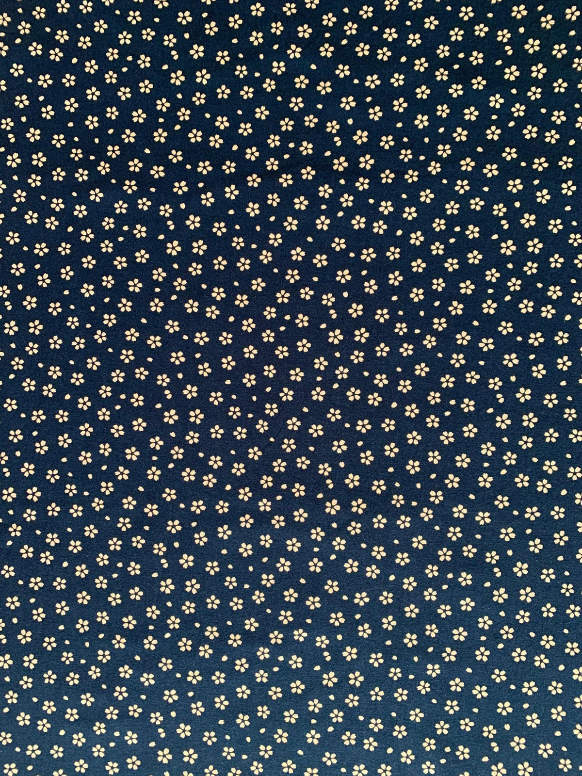 Sevenberry - Medium Cherry Blossom Cotton Fabric - Dark Blue