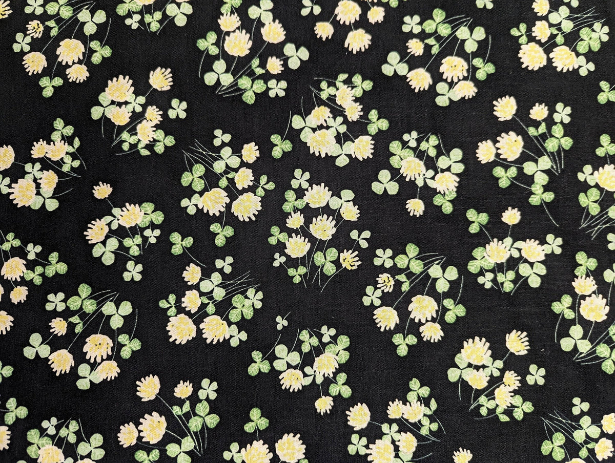 Kokka - Spring Bouquet Cotton/Linen Fabric - Black