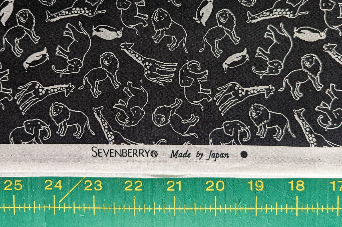 Sevenberry - African Animals Cotton Fabric - Black