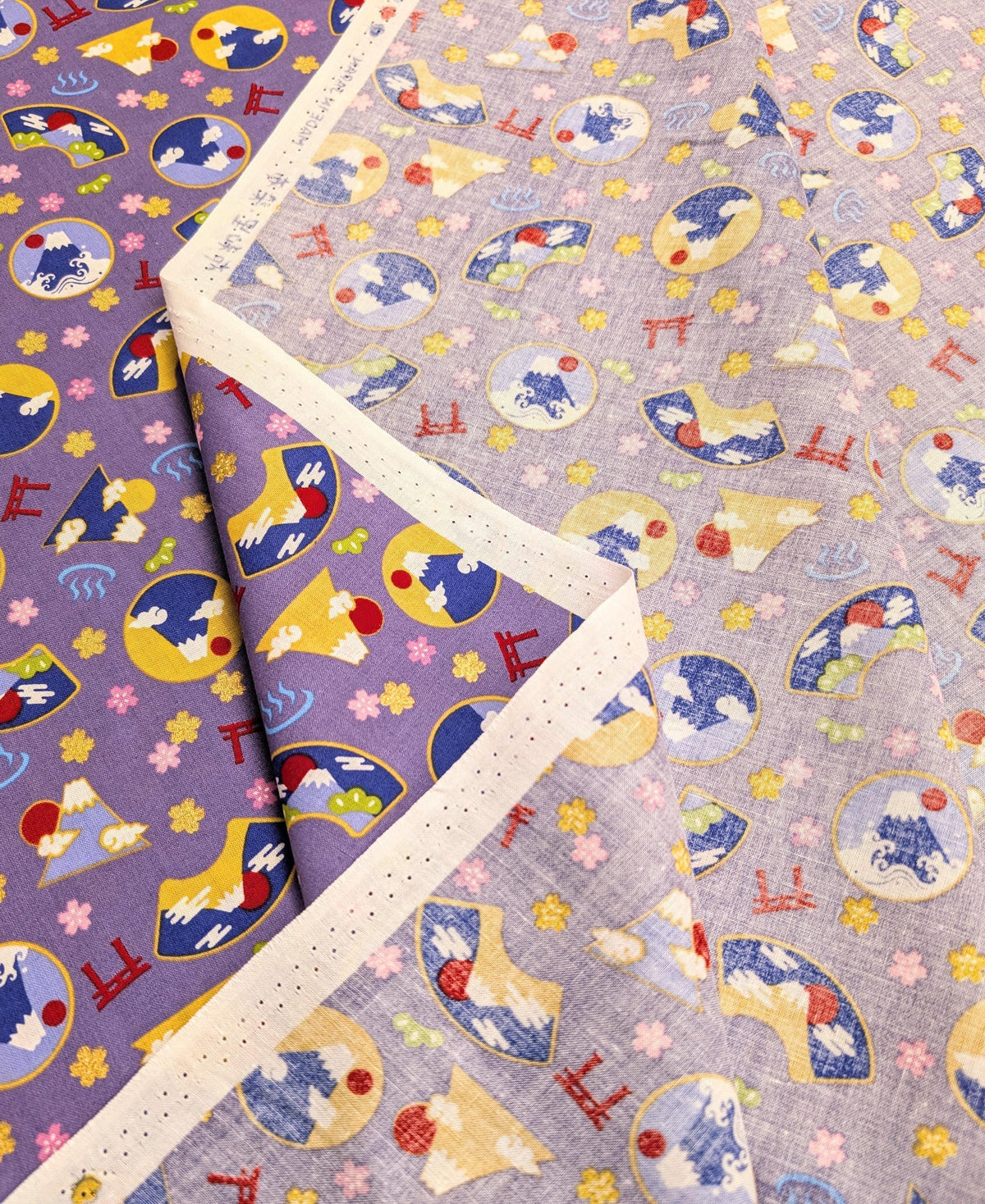 Asano - Mountain Onsen Cotton Fabric - Purple