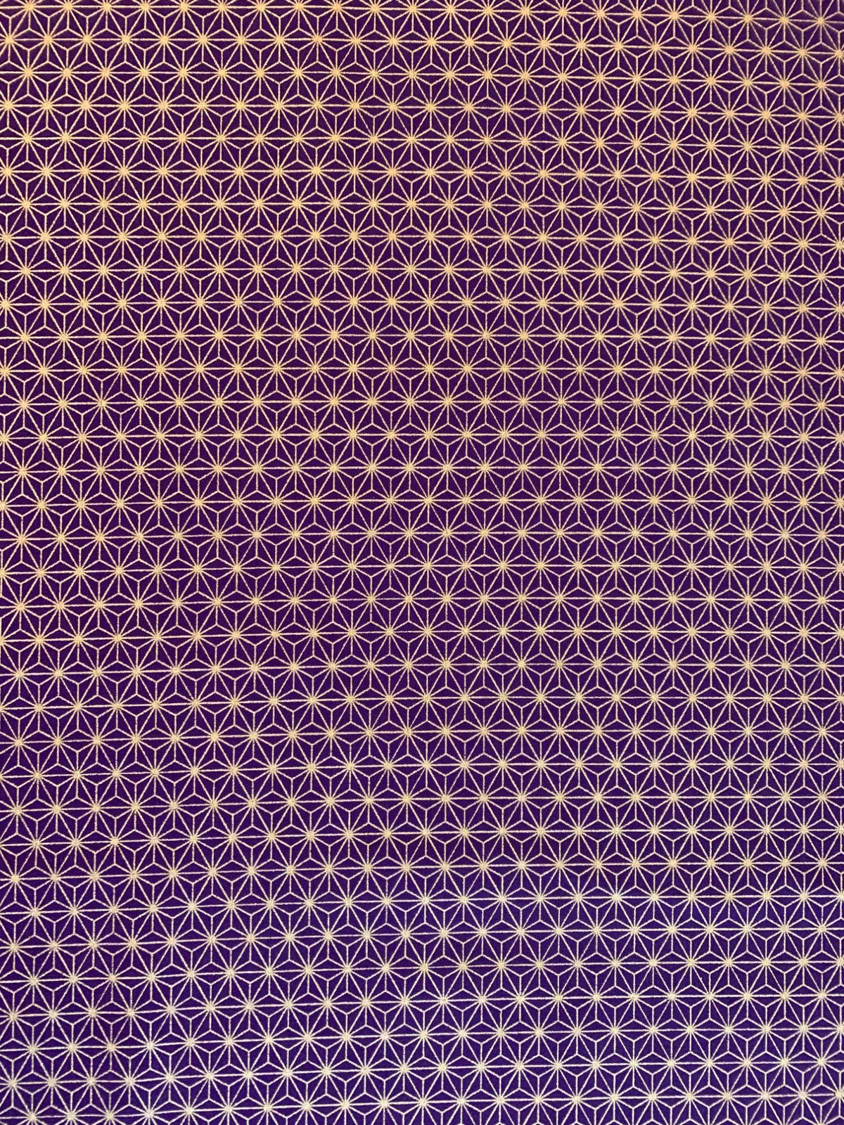Sevenberry - Golden Asanoha Stars Cotton Fabric - Purple