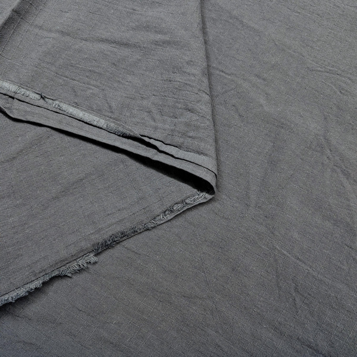 NEW Soft Gridded Dobby Cosmo Japanese cotton linen fabric AD-5747 266 gray blue