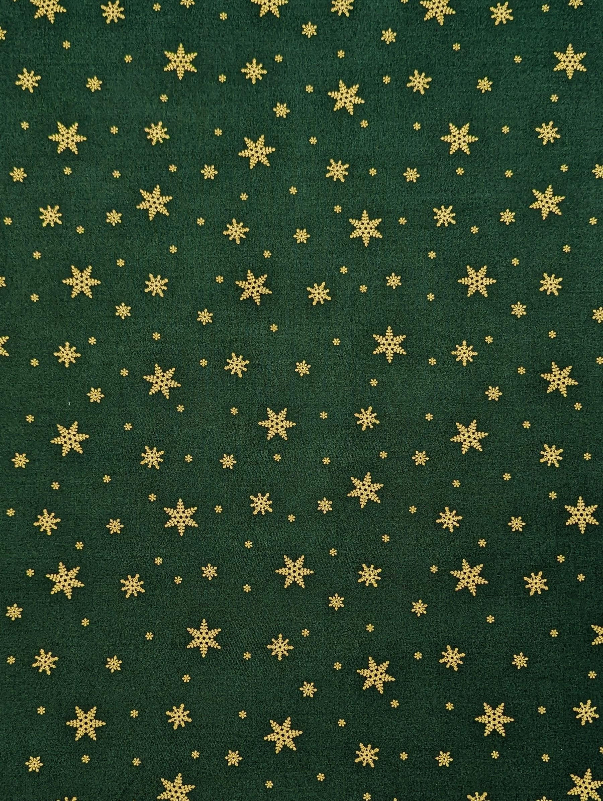 Hishiei - Golden Snowflakes Cotton Fabric - Green