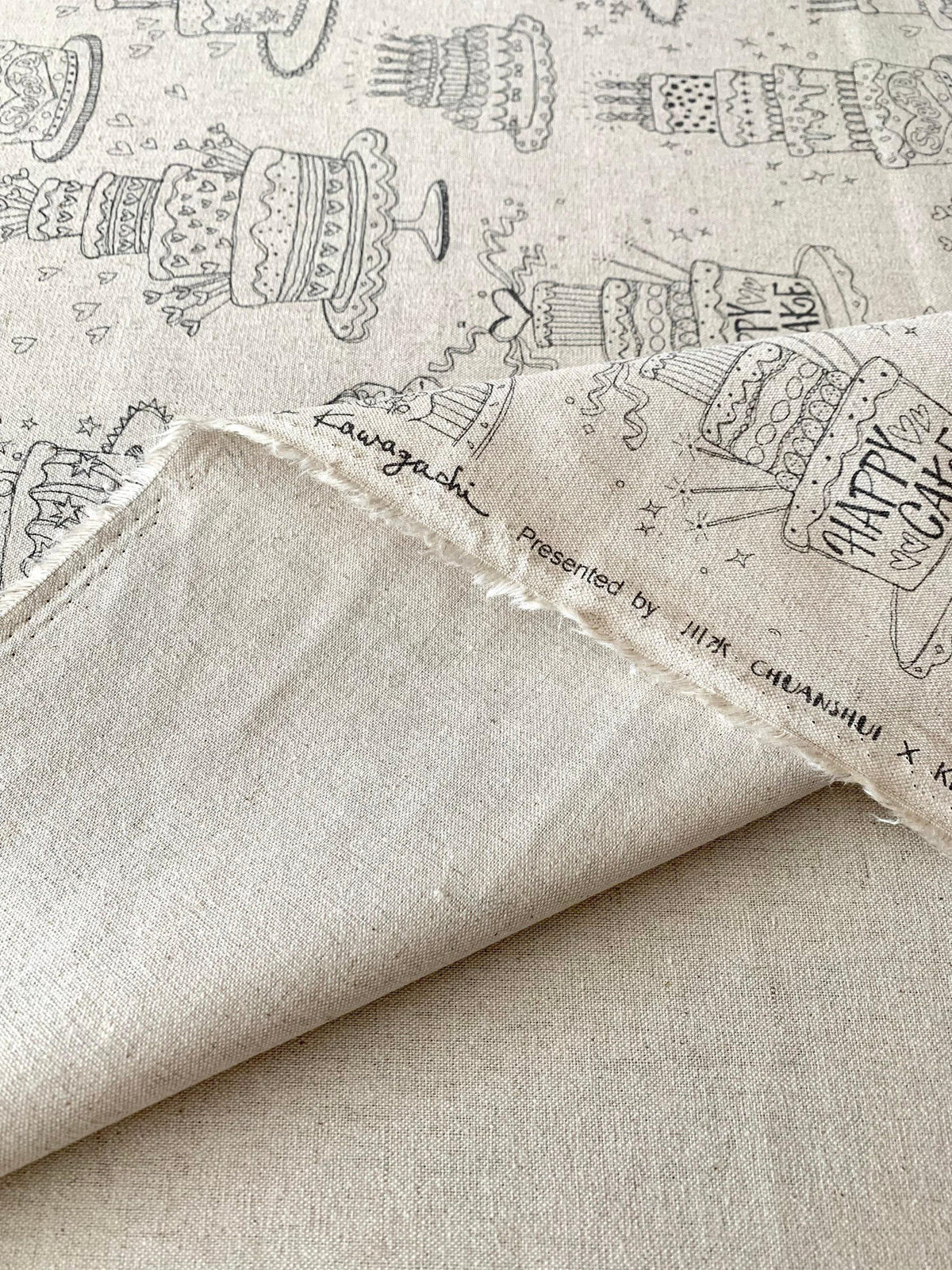 Kei - Happy Cake Cotton/Linen Oxford Canvas - Natural Off-White