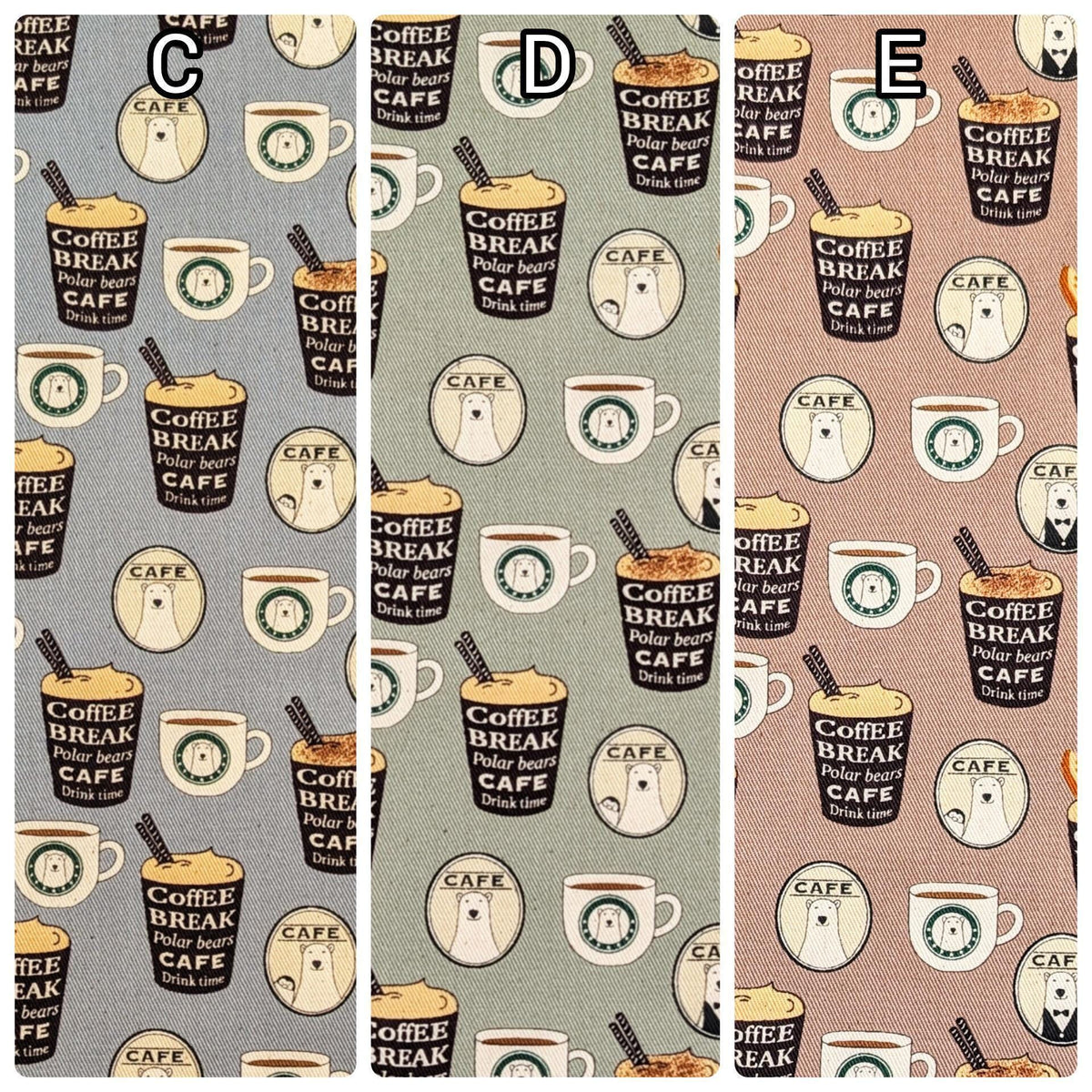 NEW Polar Bear Cafe Kobayashi Japanese cotton oxford twill fabric KTS-7066 C blue