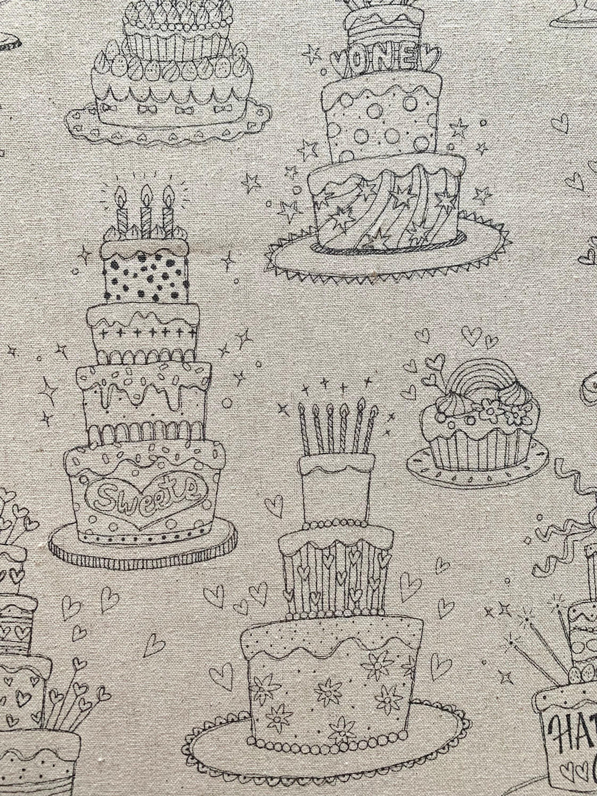 Kei - Happy Cake Cotton/Linen Oxford Canvas - Natural Off-White