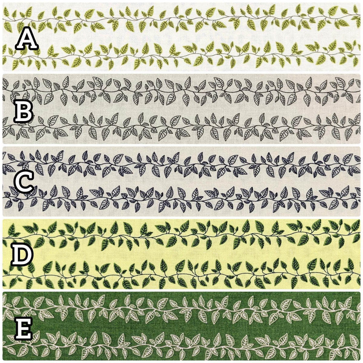 Cosmo - Vining Leaves Cotton Sheeting - White & Blue