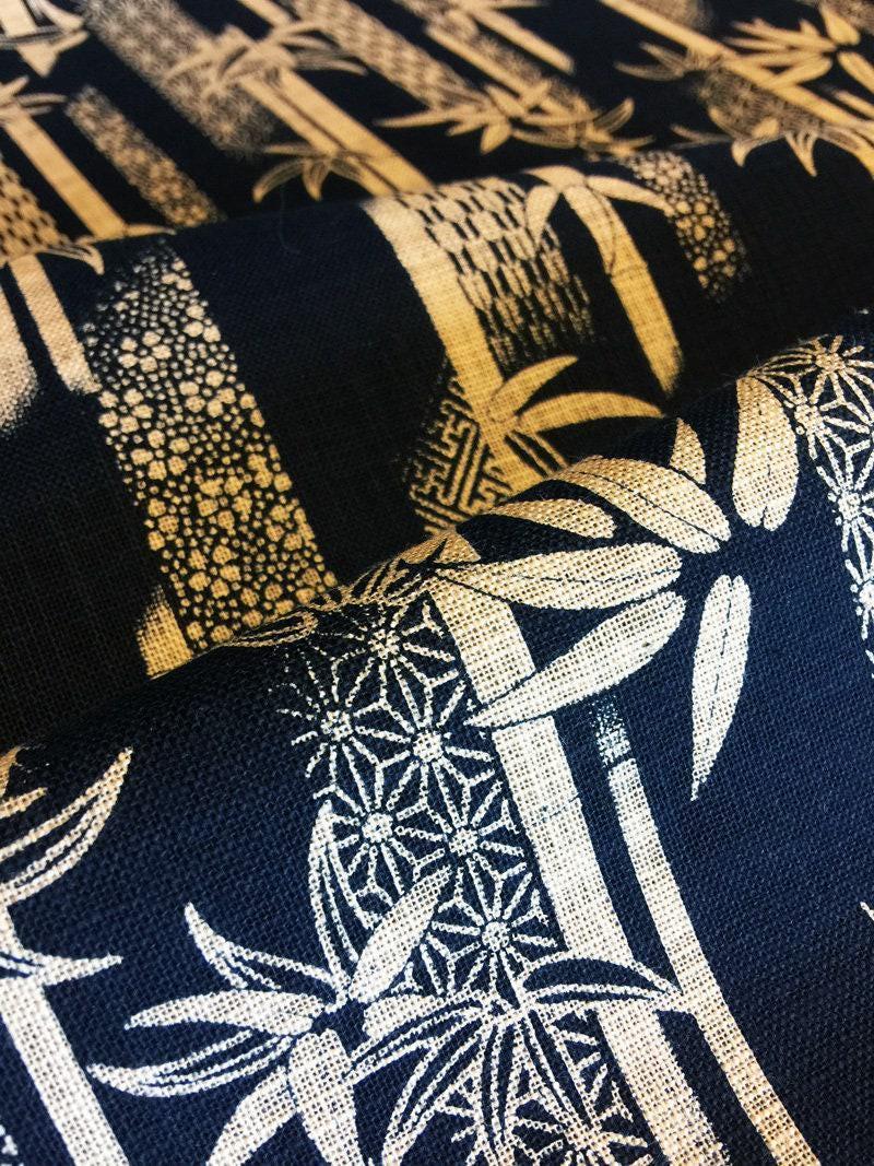 Sevenberry - Bamboo Grove Cotton Fabric - Indigo Navy Blue
