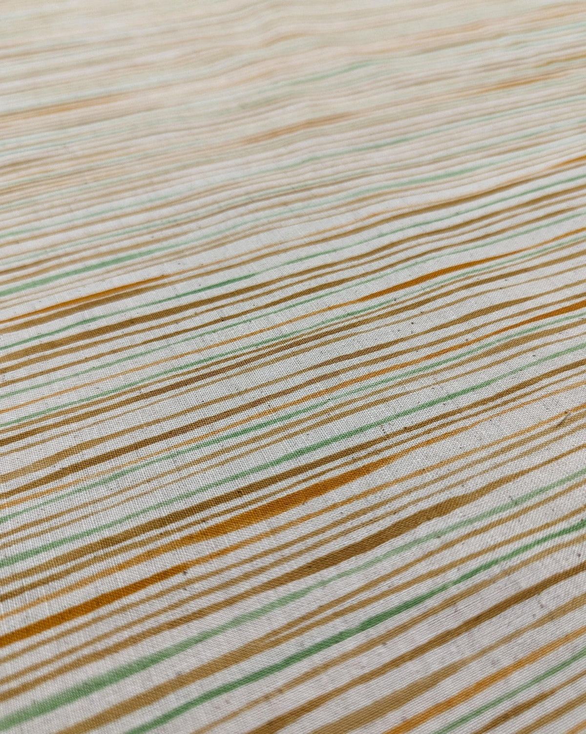 Kokka - Watercolor Stripe Cotton/Linen Fabric - Orange