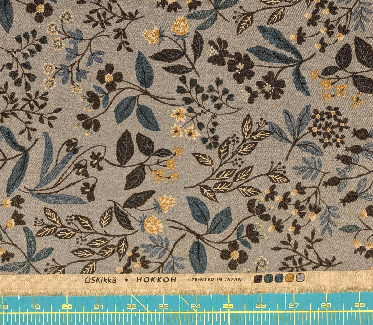 Hokkoh - Enchanted Wildflowers Brushed Cotton Fabric - Gray