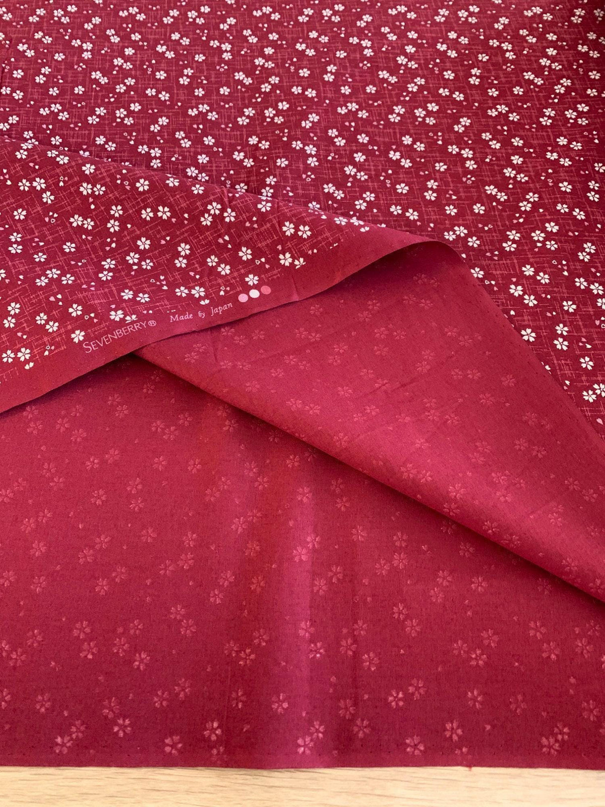 Sevenberry - Tiny Cherry Blossoms Cotton Fabric - Red