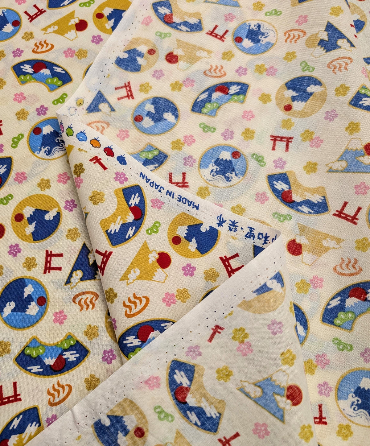 Asano - Mountain Onsen Cotton Fabric - Beige