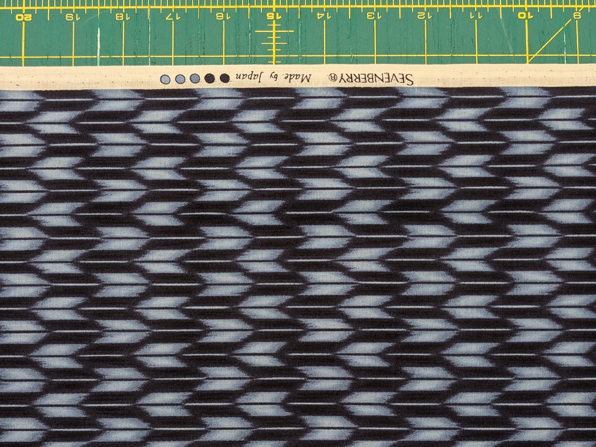 Sevenberry - Arrow Printed Shibori-Style Collection Cotton Fabric - Dark Indigo Blue