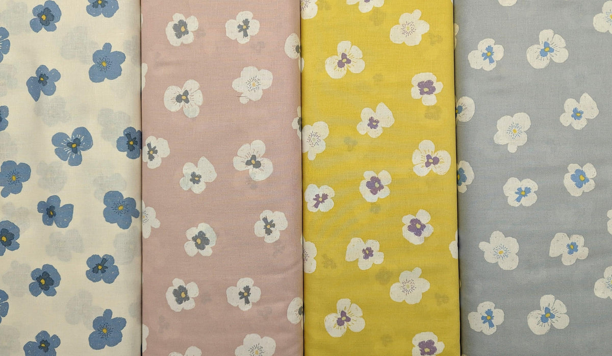 Koizumi - Blooming Pansies Cotton - Pink