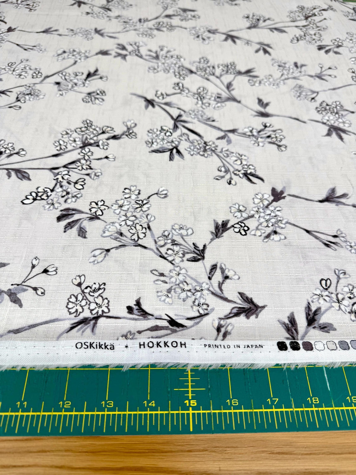 Hokkoh - Cherry Blossom Branches Cotton Dobby - Cream