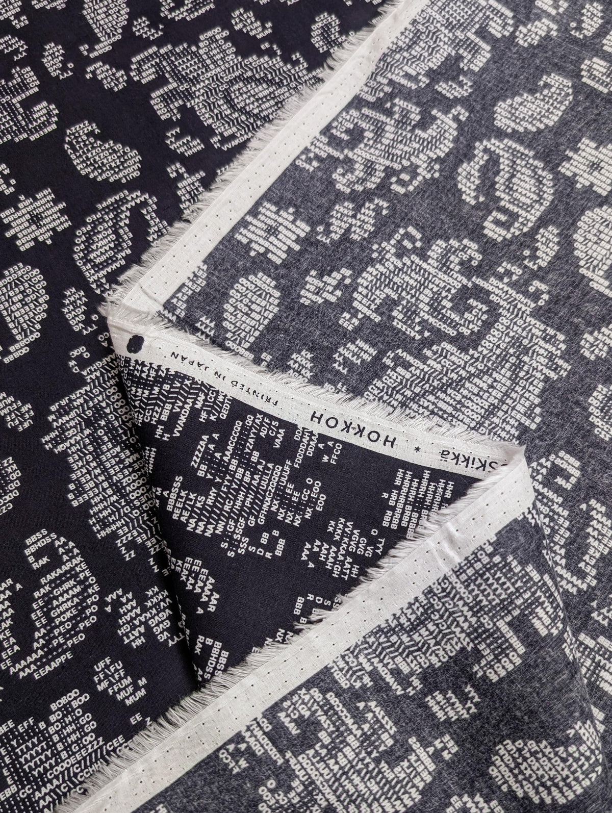Hokkoh - Coded Paisley Cotton Lawn - Navy