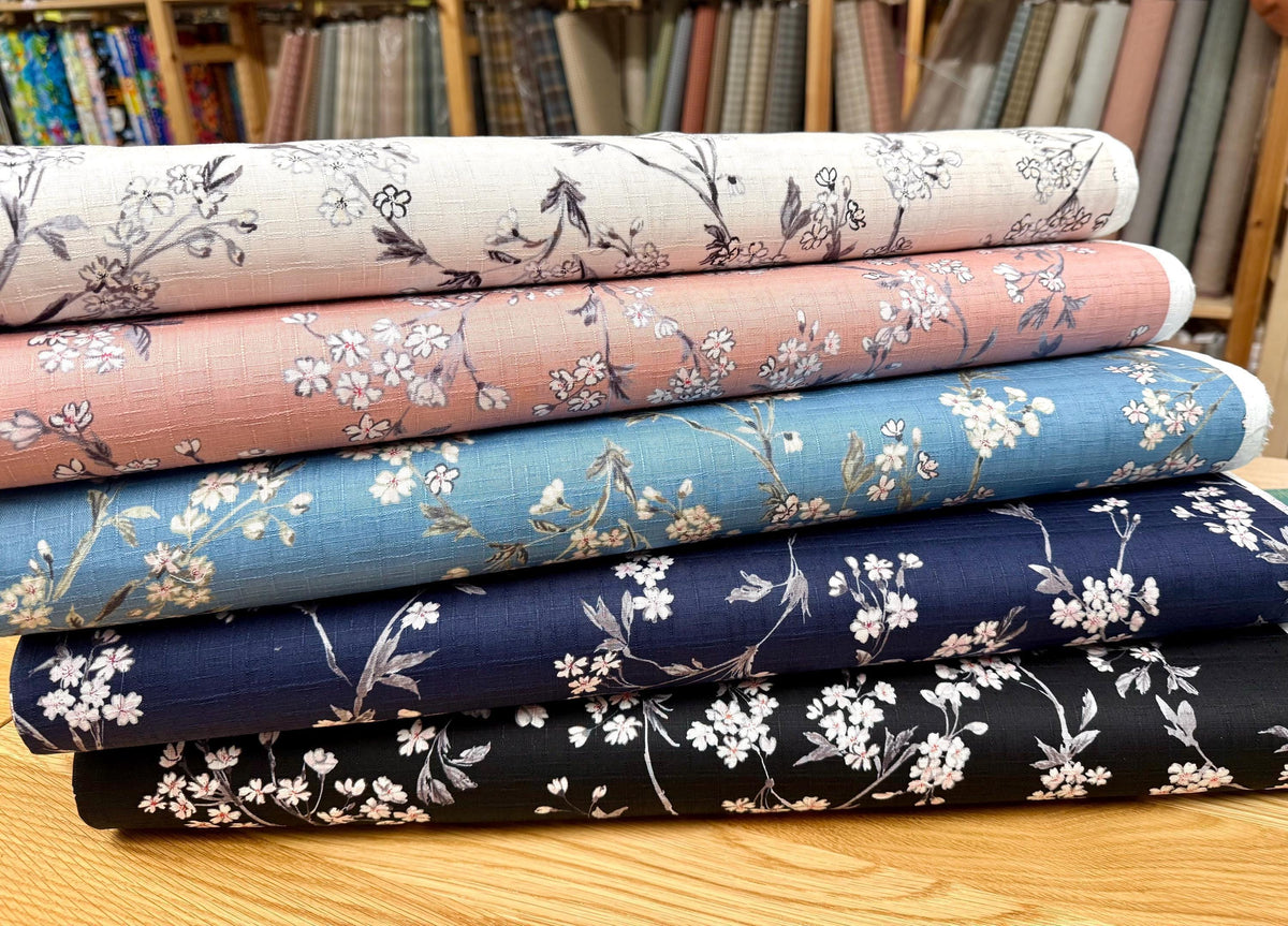 Hokkoh - Cherry Blossom Branches Cotton Dobby - Cream