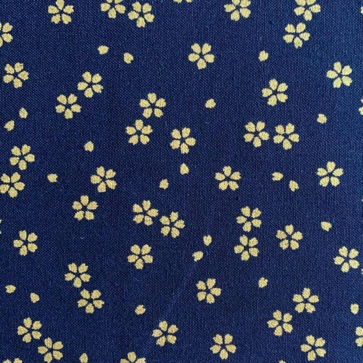 Sevenberry - Golden Cherry Blossoms Cotton Fabric - Blue