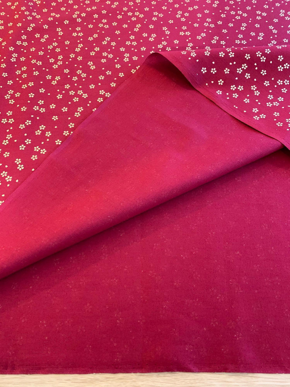 Sevenberry - Golden Cherry Blossoms Cotton Fabric - Red