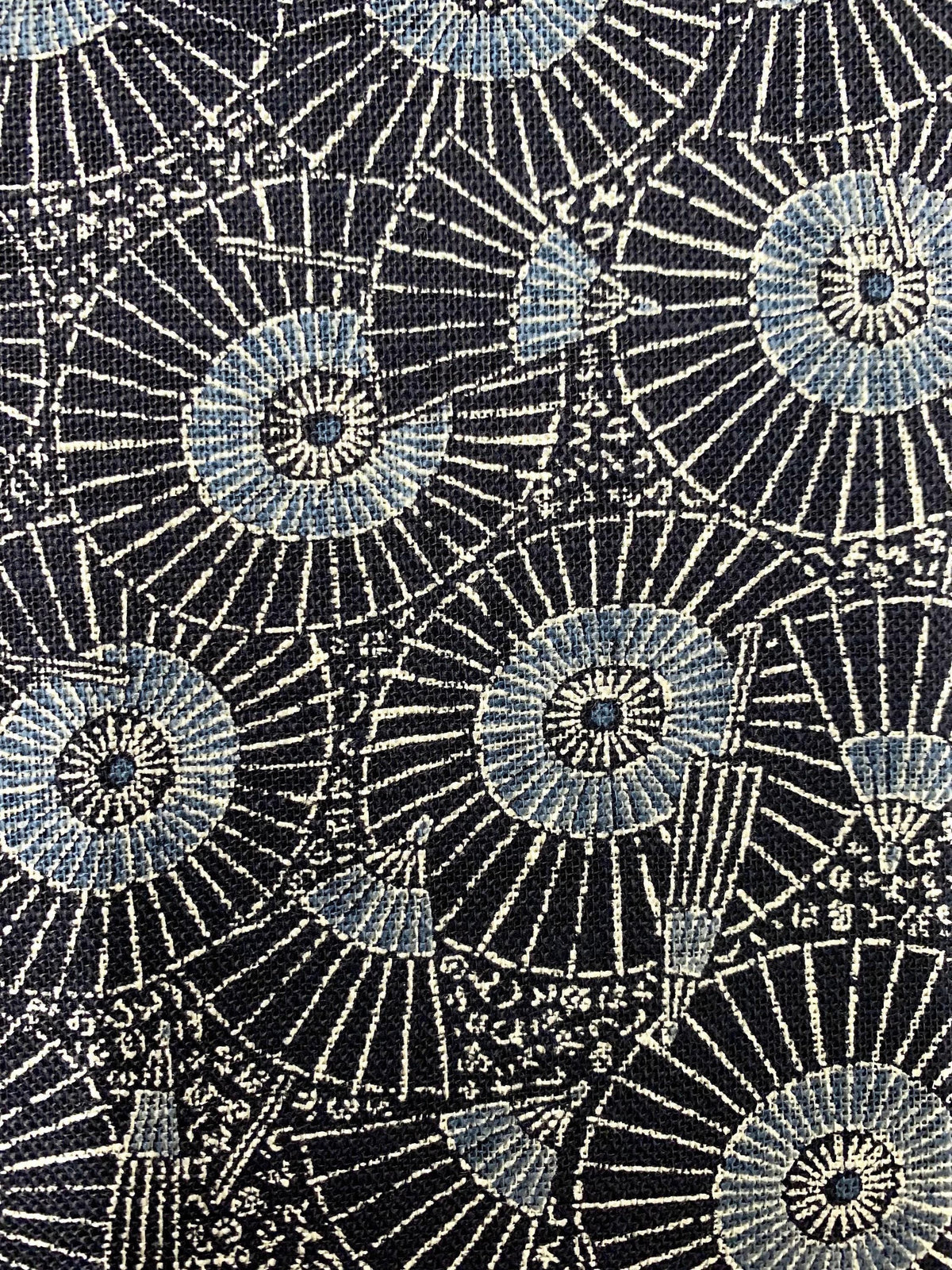 Sevenberry - Vintage Parasols Cotton Fabric - Navy Blue