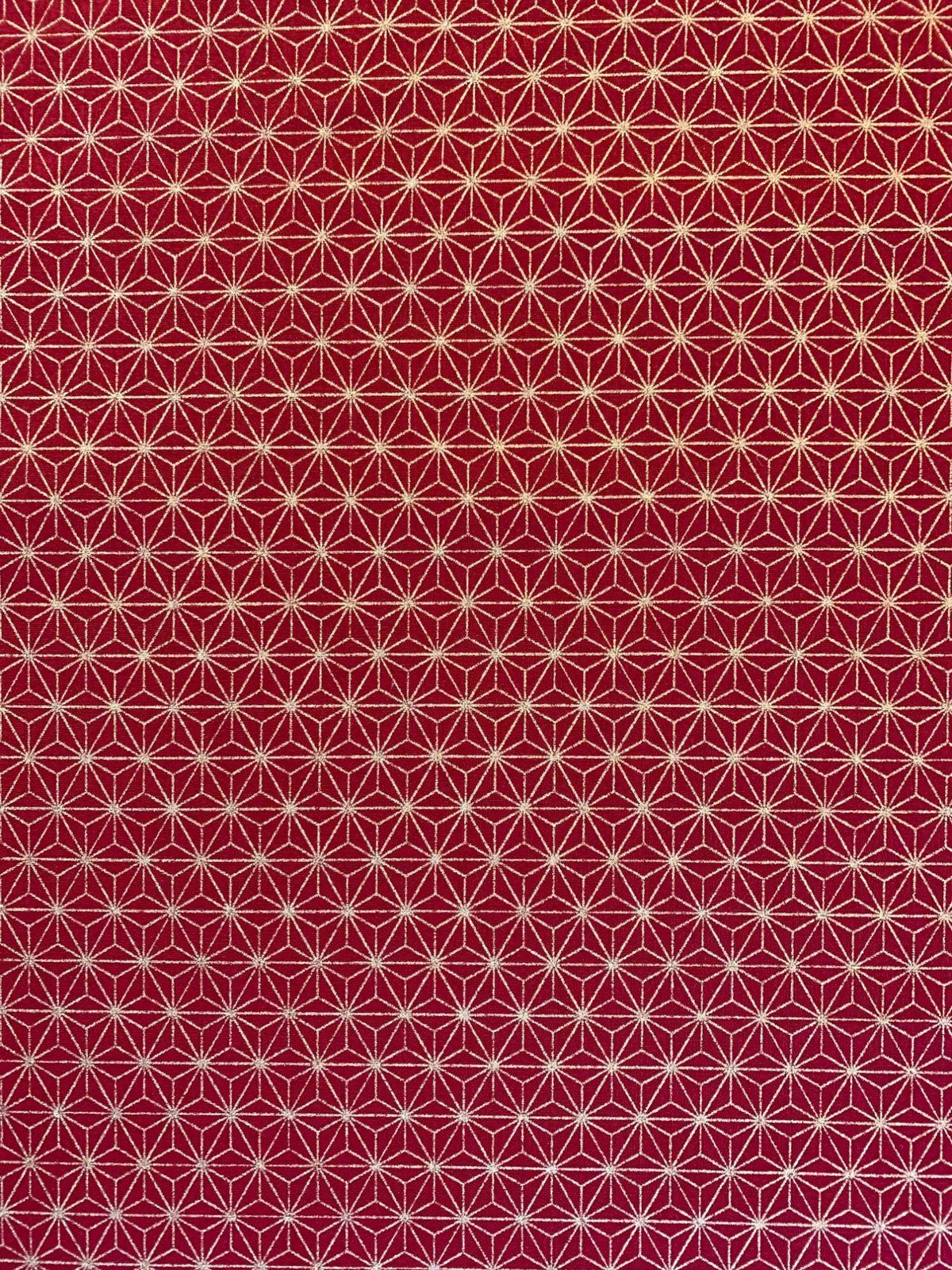 Sevenberry - Golden Asanoha Stars Cotton Fabric - Red