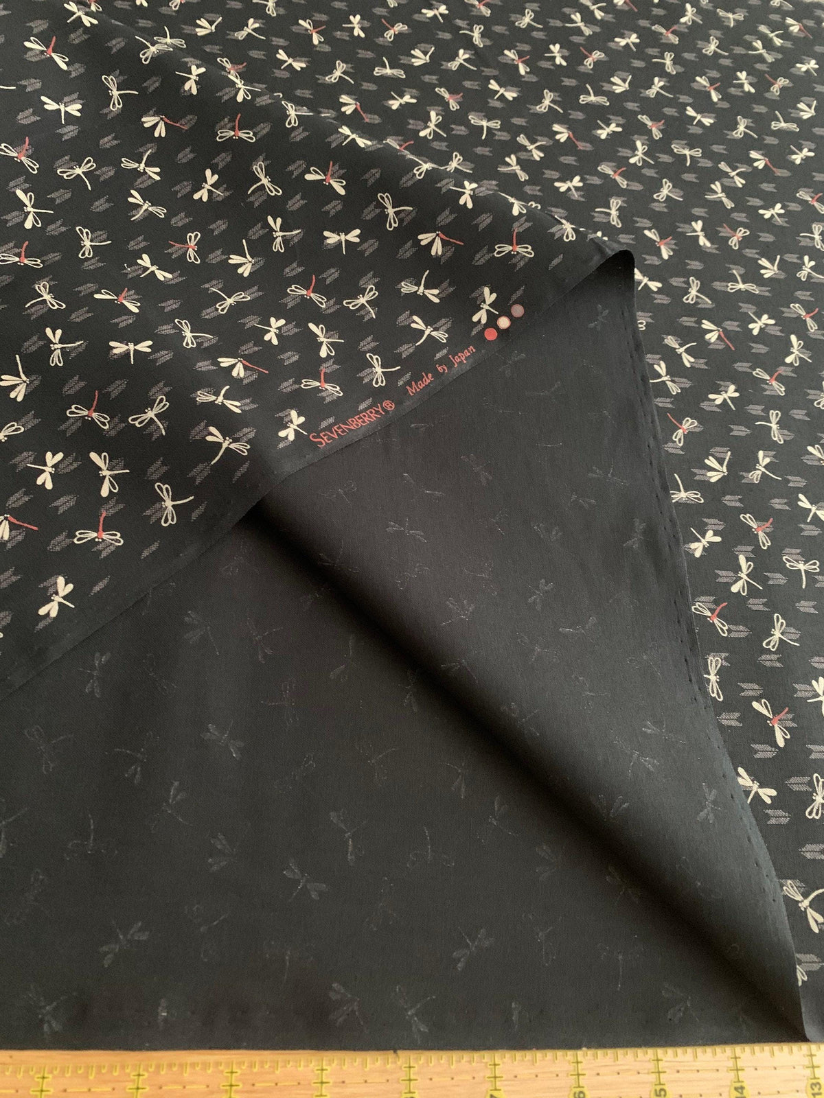 Sevenberry - Dragonflies with Arrows Cotton Fabric - Black