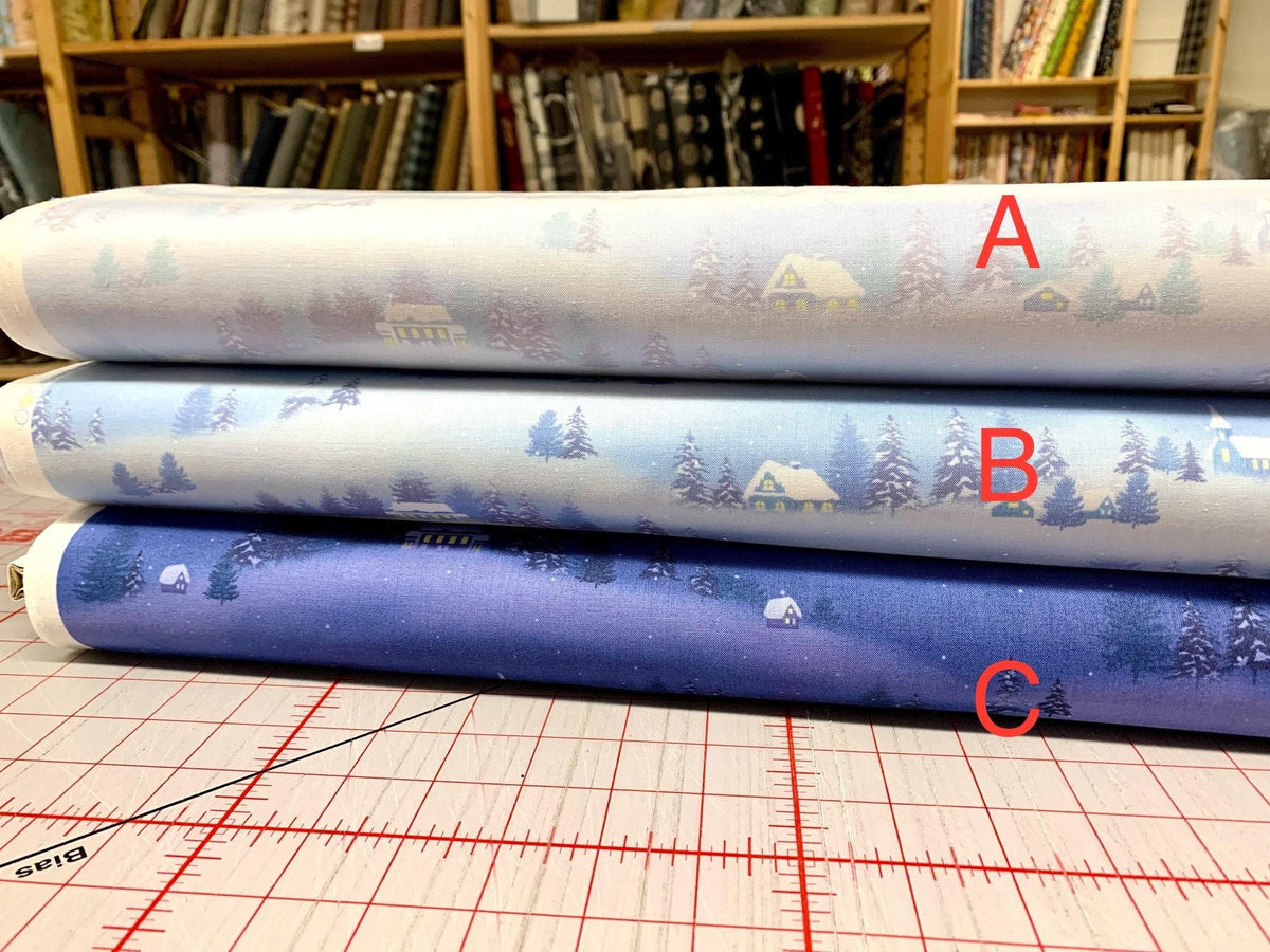 Vancet - X’mas By Yoko Oodachi Cotton Fabric - Dusk Blue