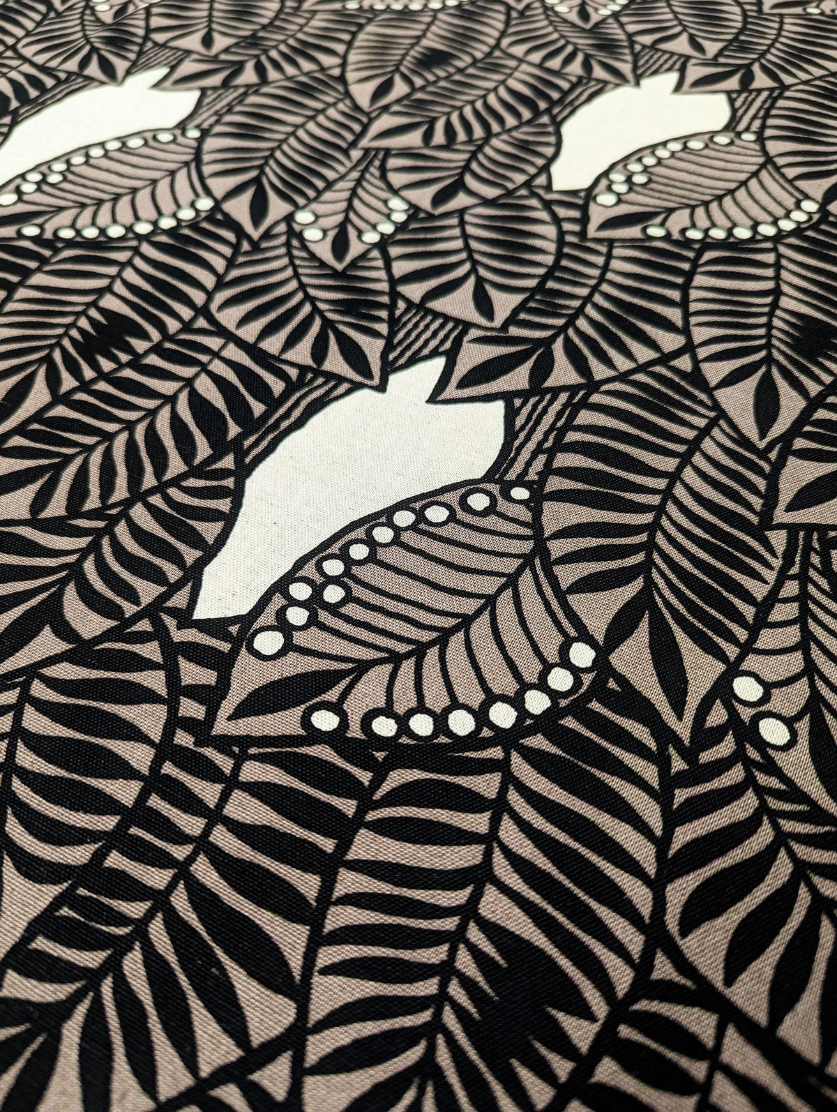 Kobayashi - Tropical Forest Cotton/Linen Canvas - Gray and Black