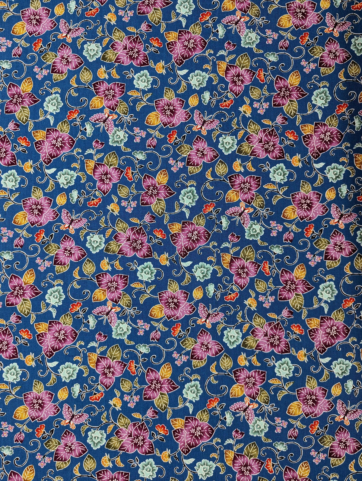 Cosmo - Tropical Flowers Cotton - Blue