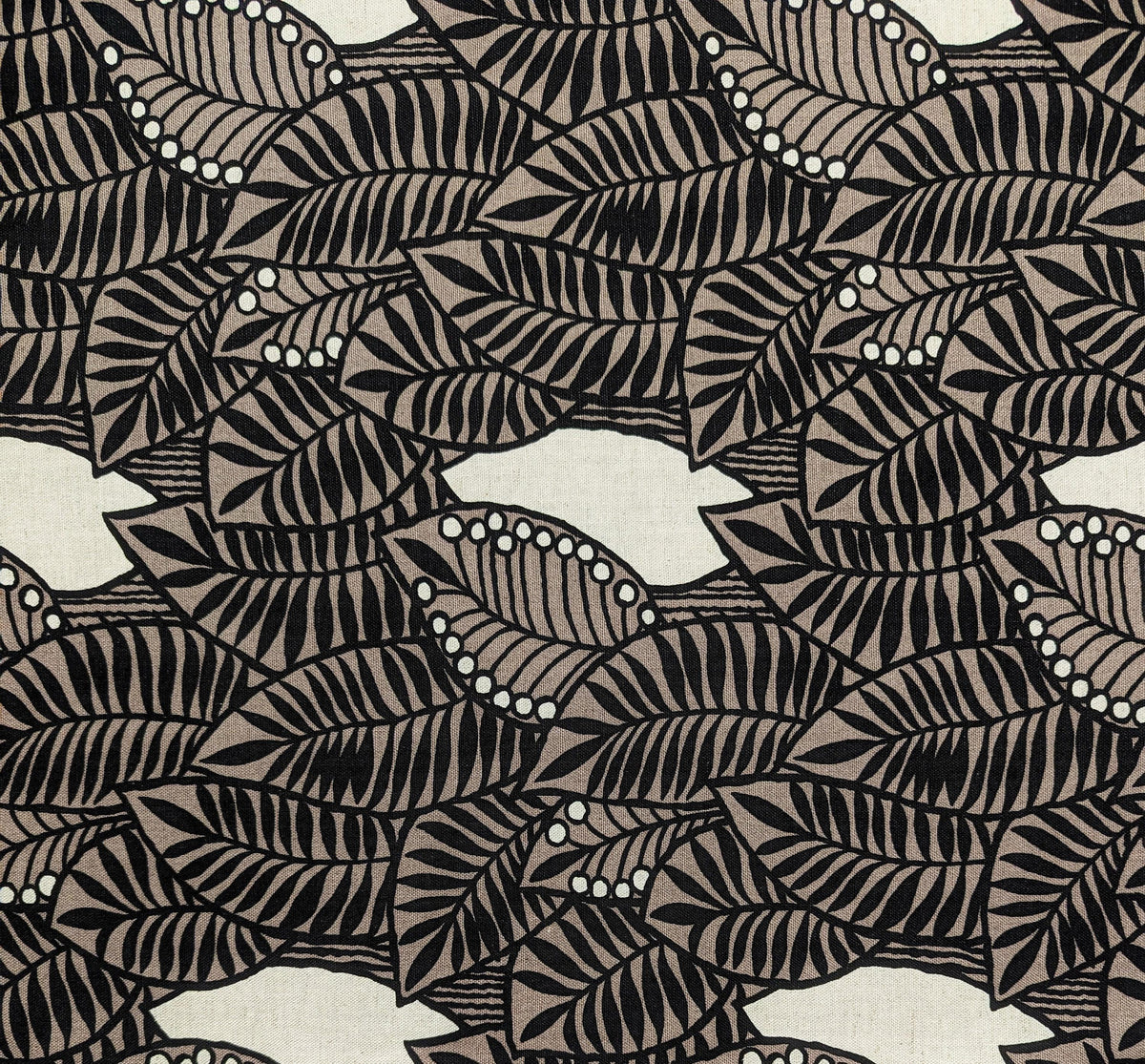 Kobayashi - Tropical Forest Cotton/Linen Canvas - Gray and Black