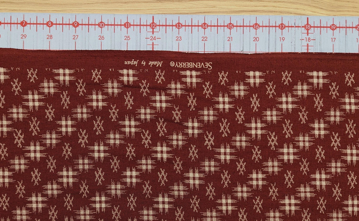 Sevenberry - Well 井戸 Hashtag Cotton Fabric - Red Beige