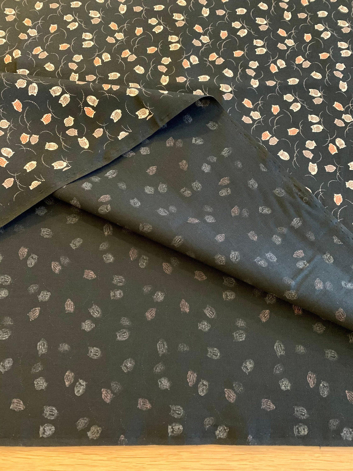 Sevenberry - Owls Cotton Fabric - Black