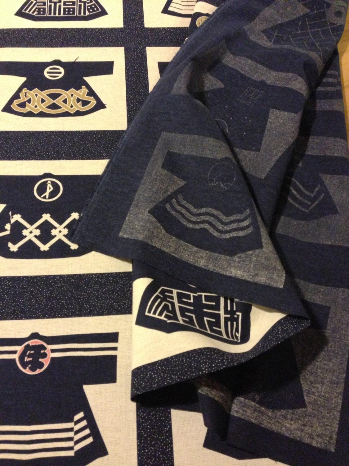Orimono Imports - Fire Coat Hanten Cotton Fabric Panel - Navy or Black