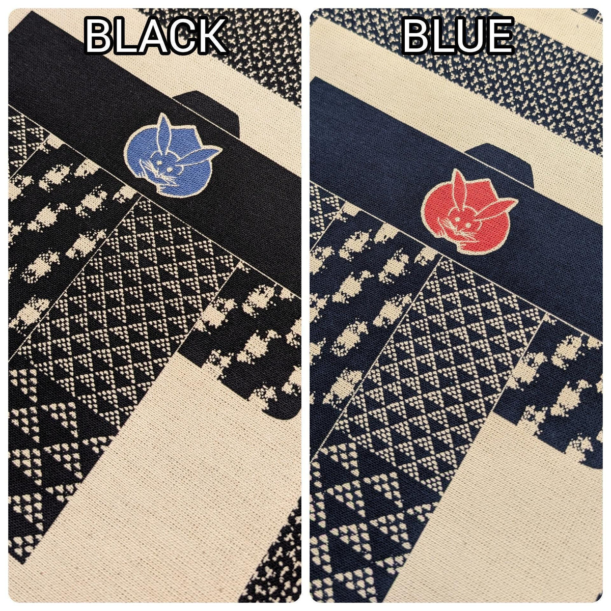 Craft-P - Kimono Design Cotton Fabric Panel - Black or Navy