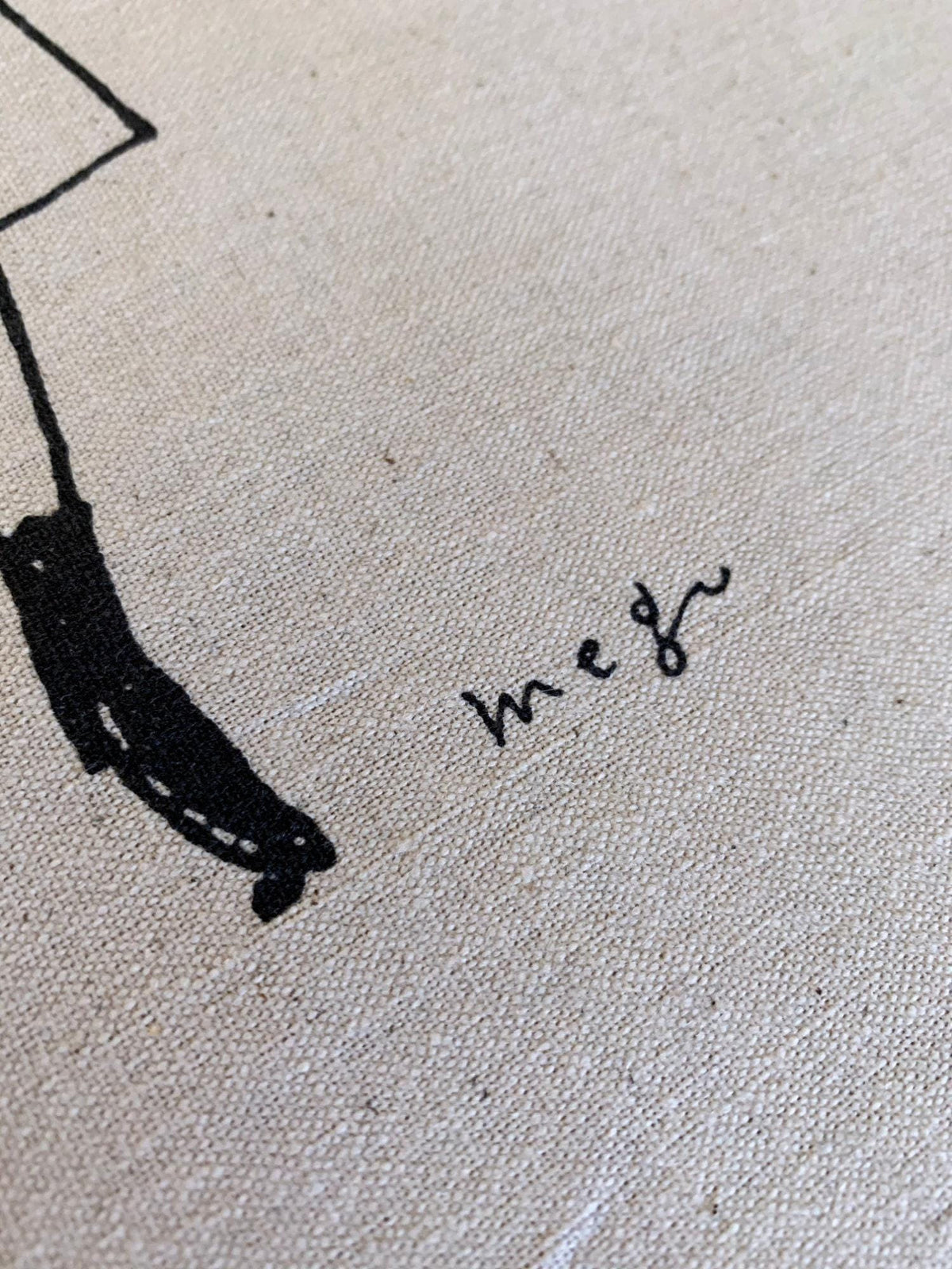 Kei - Megumi Sakakibara Collection Cotton Linen Panel - Beige Black