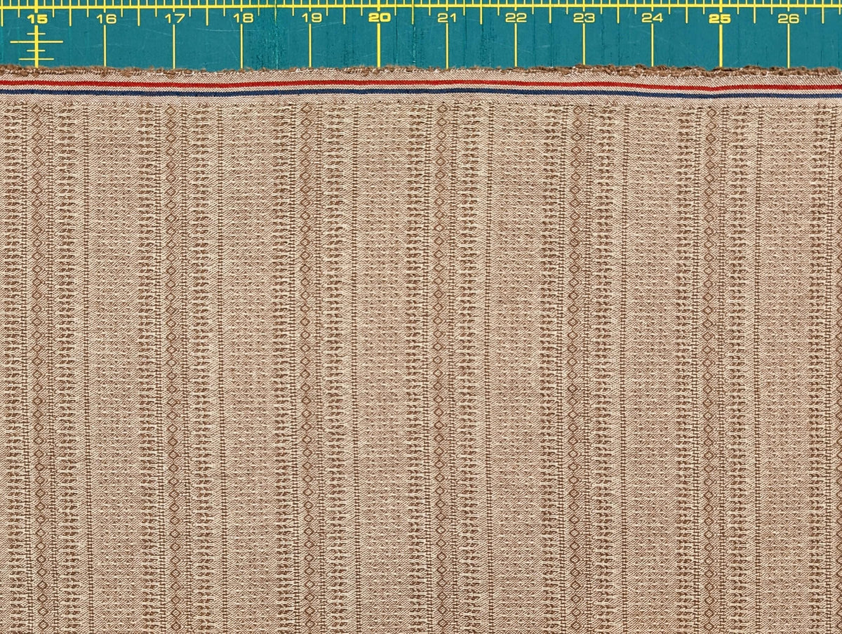 Textile Pantry - Junko Matsuda Yarn Dyed Textured Cotton Fabric - Pale Brown