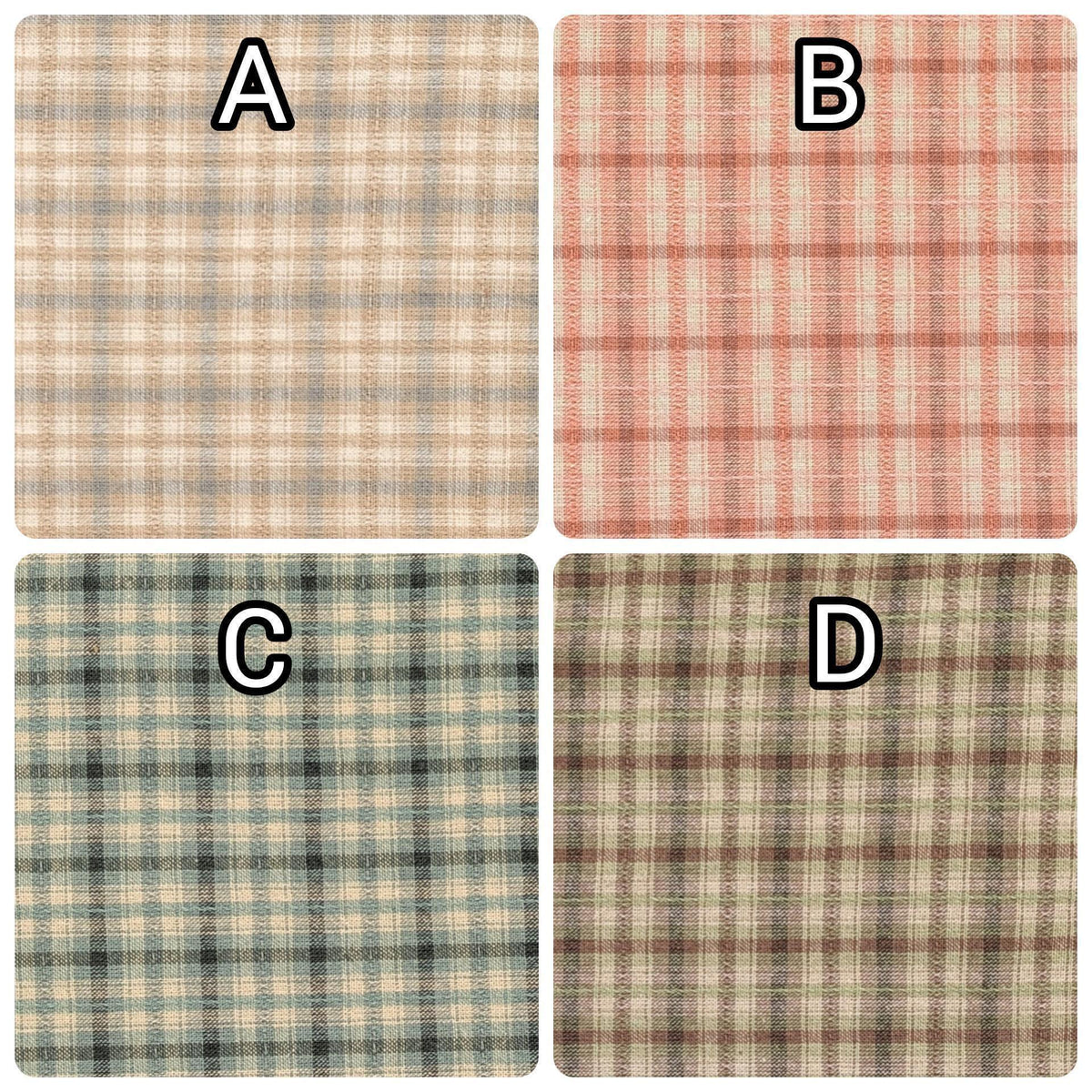 Textile Pantry - Junko Matsuda Yarn Dyed Plaid Cotton Fabric - Pink and Beige