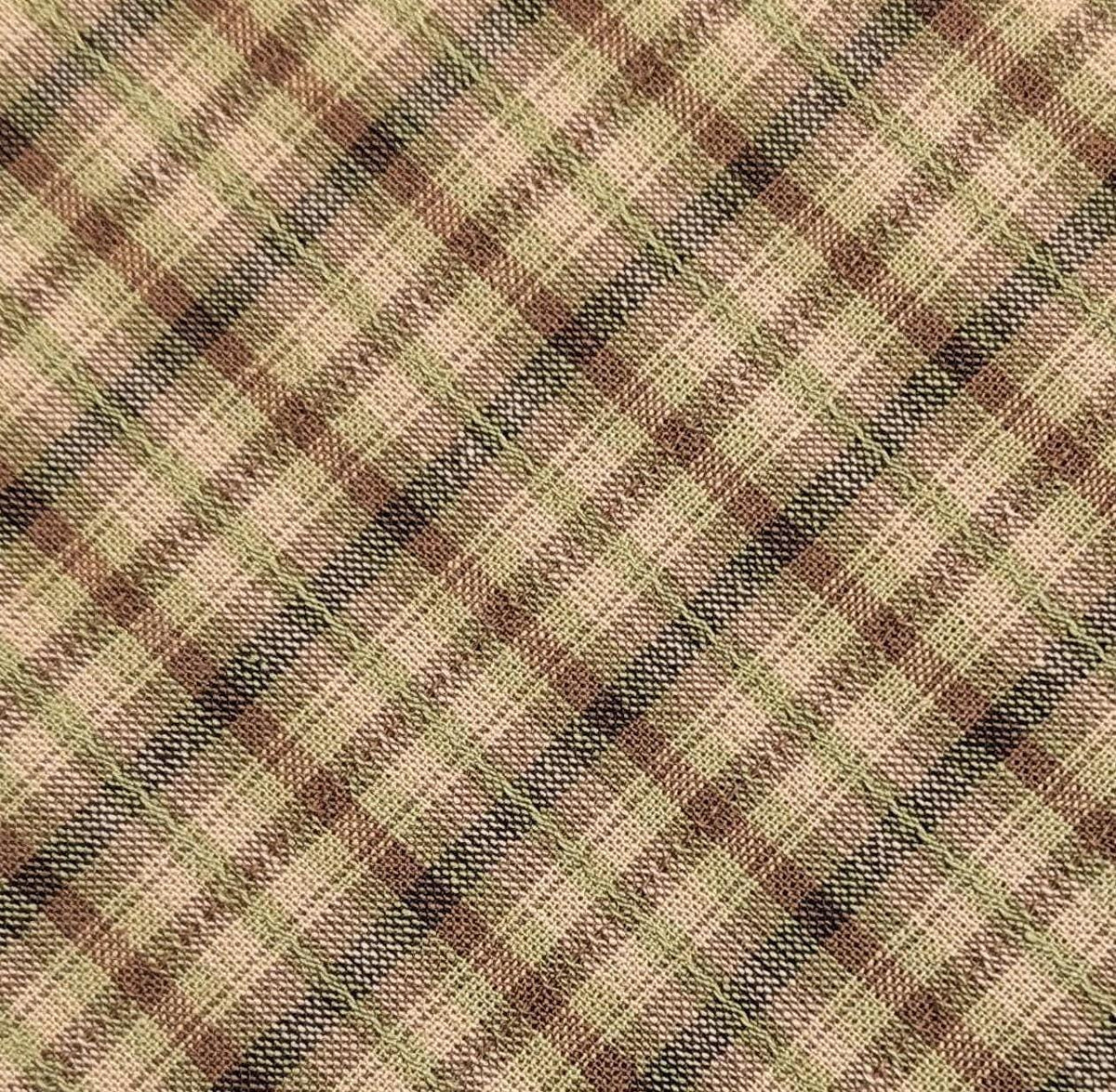 Textile Pantry - Junko Matsuda Yarn Dyed Plaid Cotton Fabric - Brown and Beige