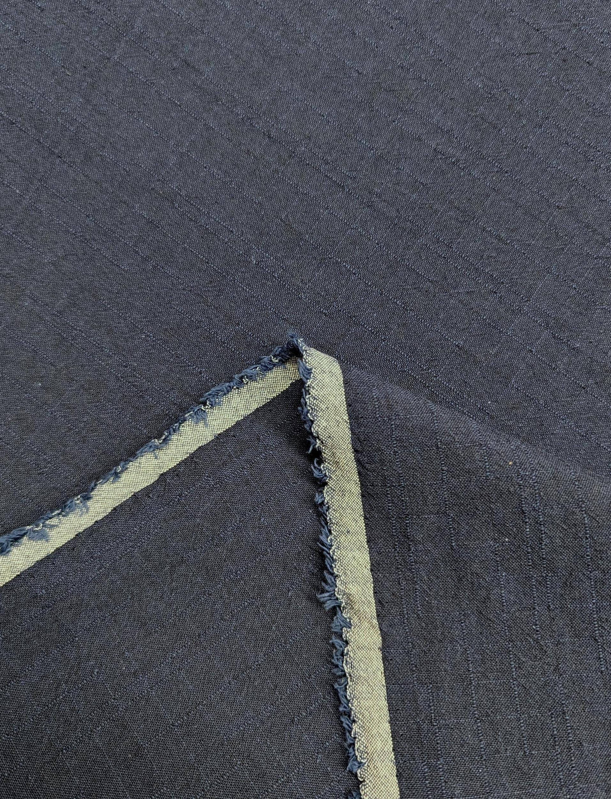 MYD - Yarn Dyed Textured Cotton Fabric - Navy Blue