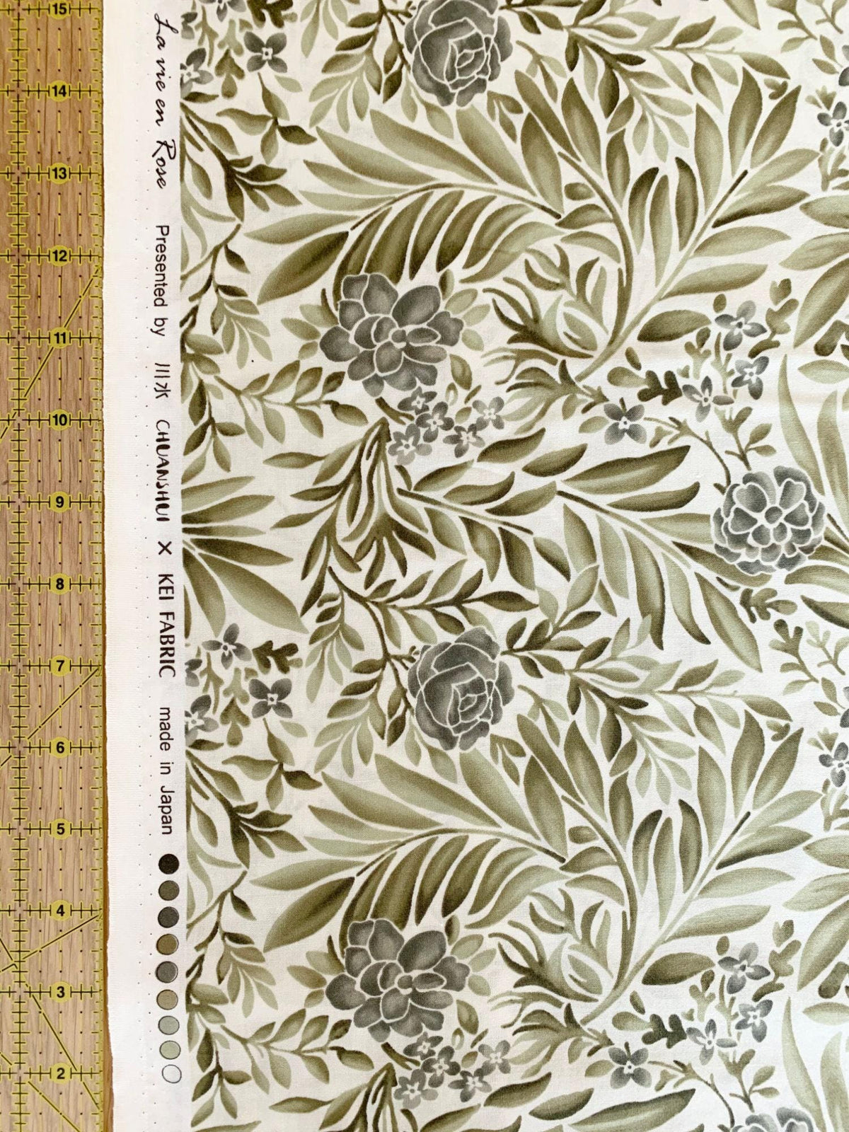 Orimono Imports - La Vie En Rose Cotton Taupe - Green