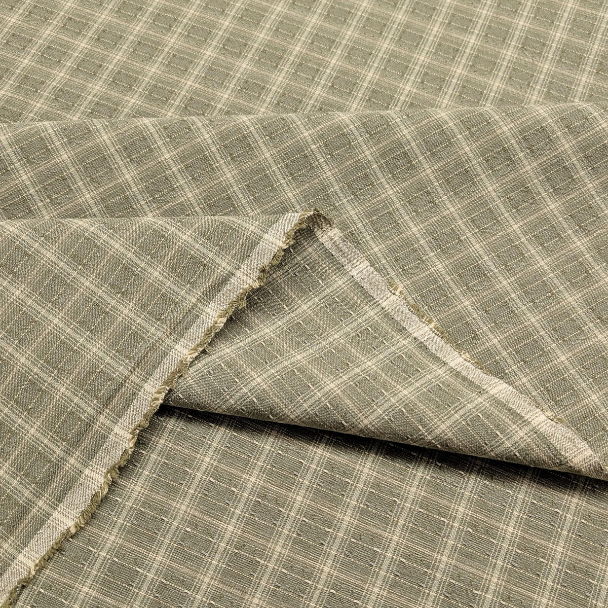 NEW Cosmo Madras Japanese yarn dyed cotton fabric AY20180H-3 E green