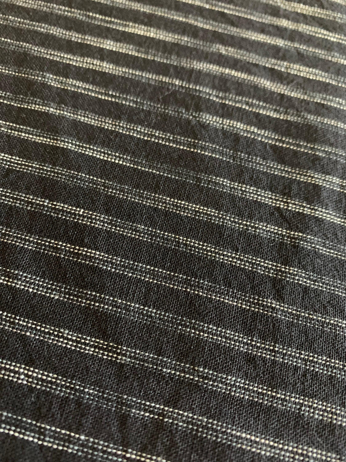 Orimono Imports - Rustic Woven Stripe Cotton - Black White
