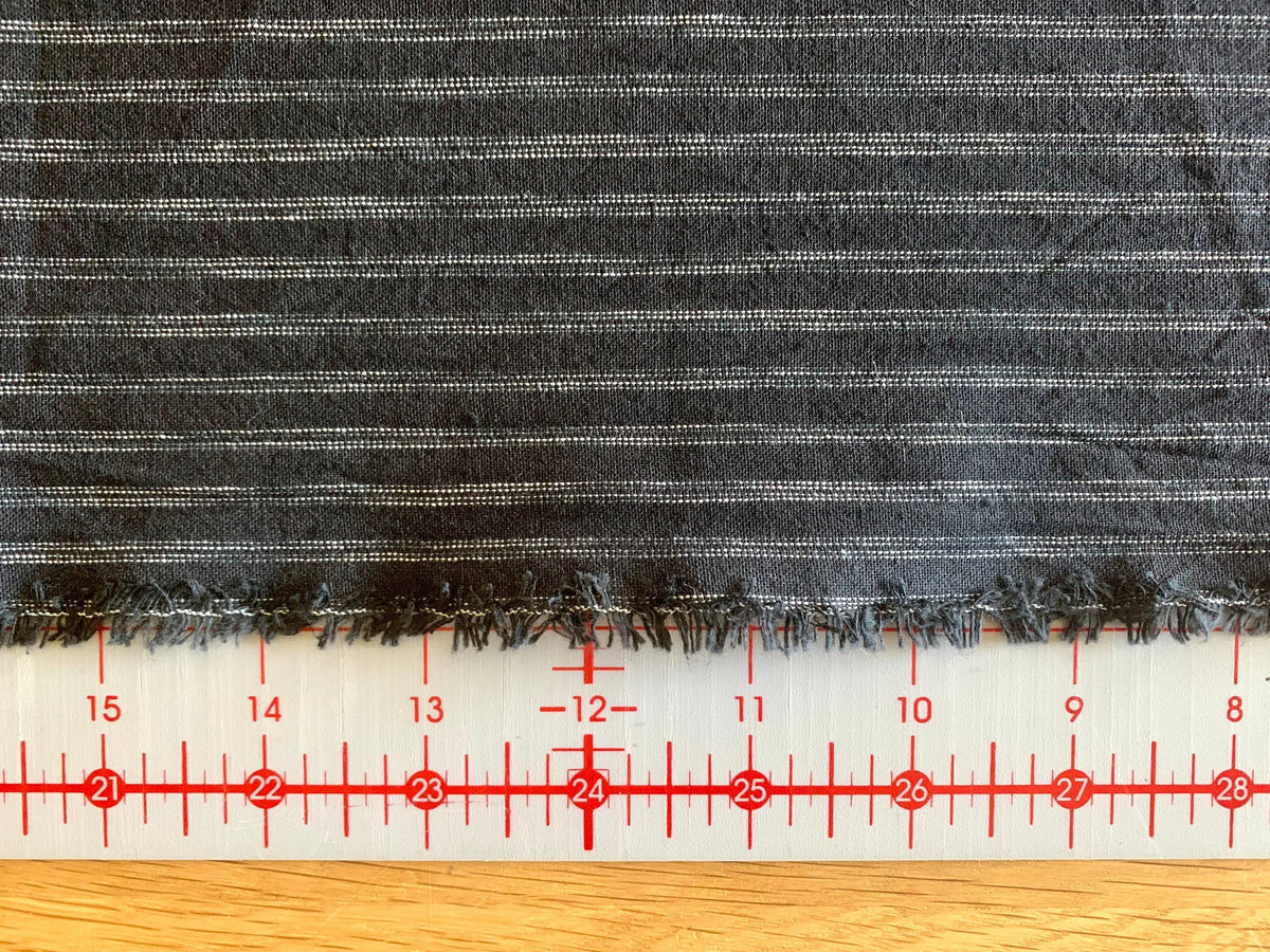Orimono Imports - Rustic Woven Stripe Cotton - Black White