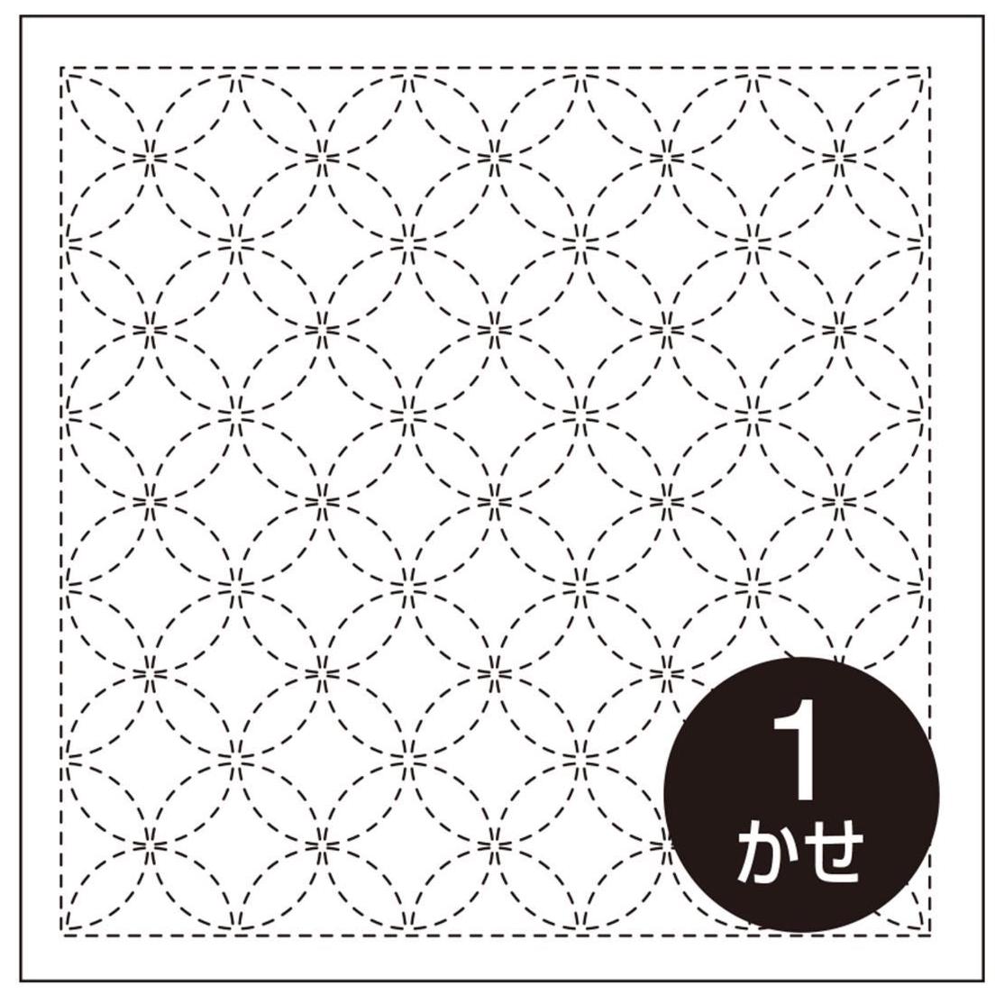 Olympus - Shippou Tsunagi Seven Treasures Cotton Sashiko Sampler Cloth - White