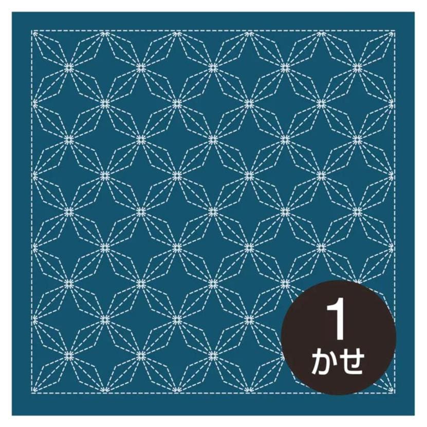 Olympus - Diamond Flowers Cotton Sashiko Sampler Cloth - Navy