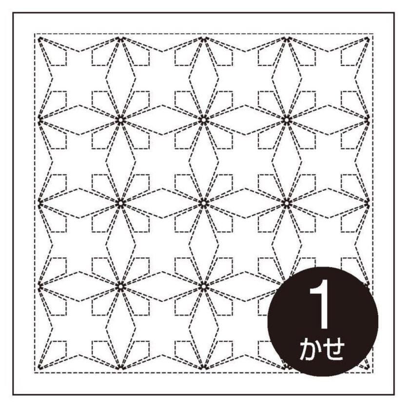 Olympus - Nagomi Collection "Tessen" Cotton Sashiko Sampler Cloth - White