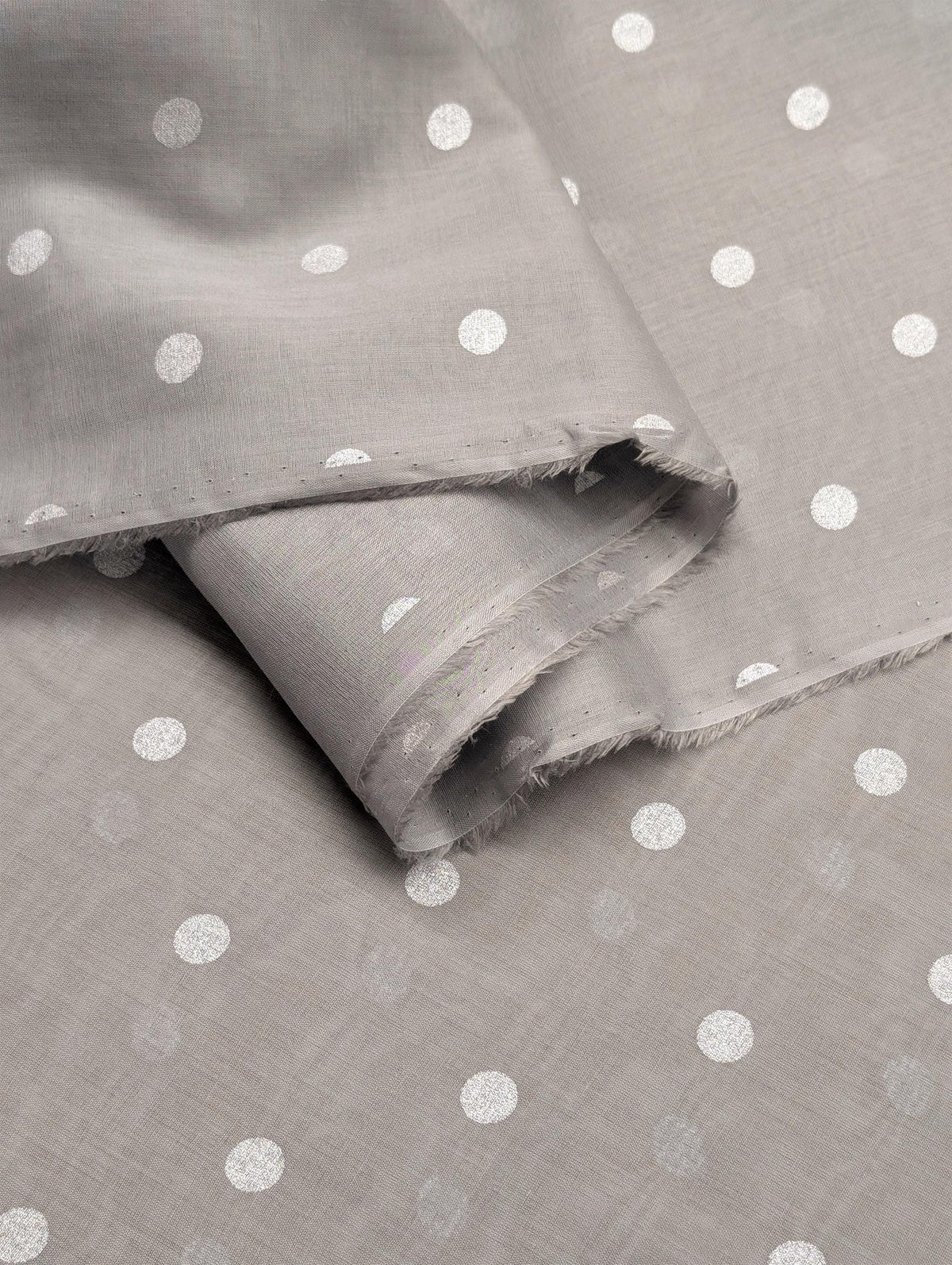 New Hokkoh - Sheer Polka Dotted Japanese Cotton Voile Fabric - Gray 7026-510-1-C